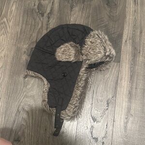 Faux Fur Lined Trapper Hat